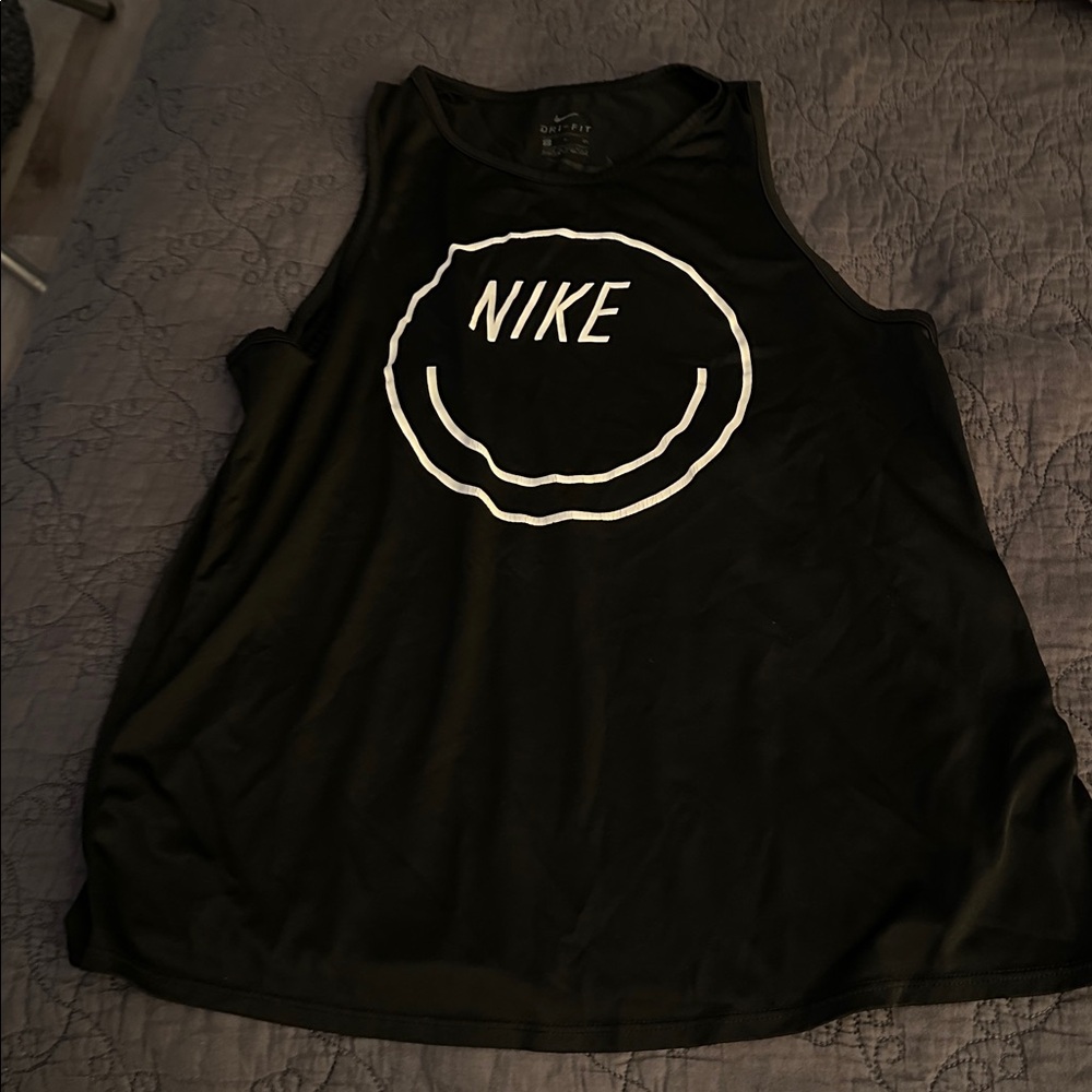Nike Black Sleeveless Top with White Logo